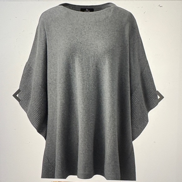 Lands’End Grey Cashmere Poncho S/M - Picture 1 of 8
